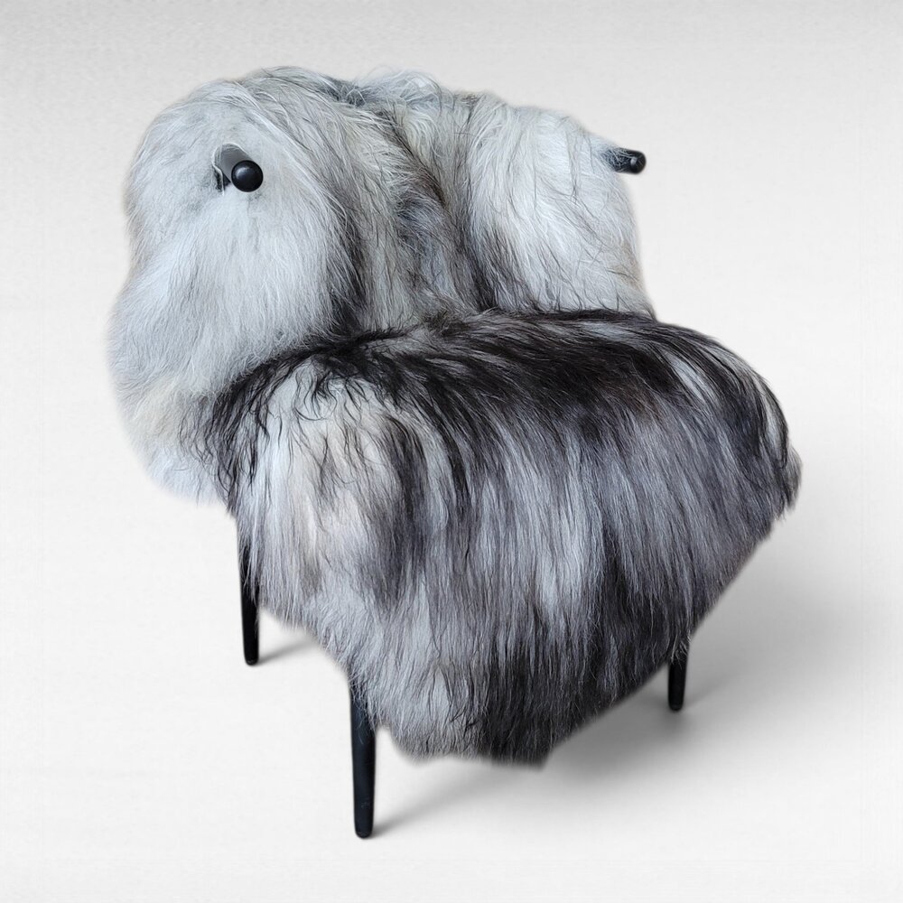 Genuine Icelandic Sheepskin Rug Gray Wide Long Silky Soft 54" x 35"